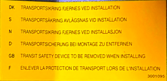 Some ENERVEX Fans will arrive with a shipping bar or Transit Safety Device tag. These should be removed before installation