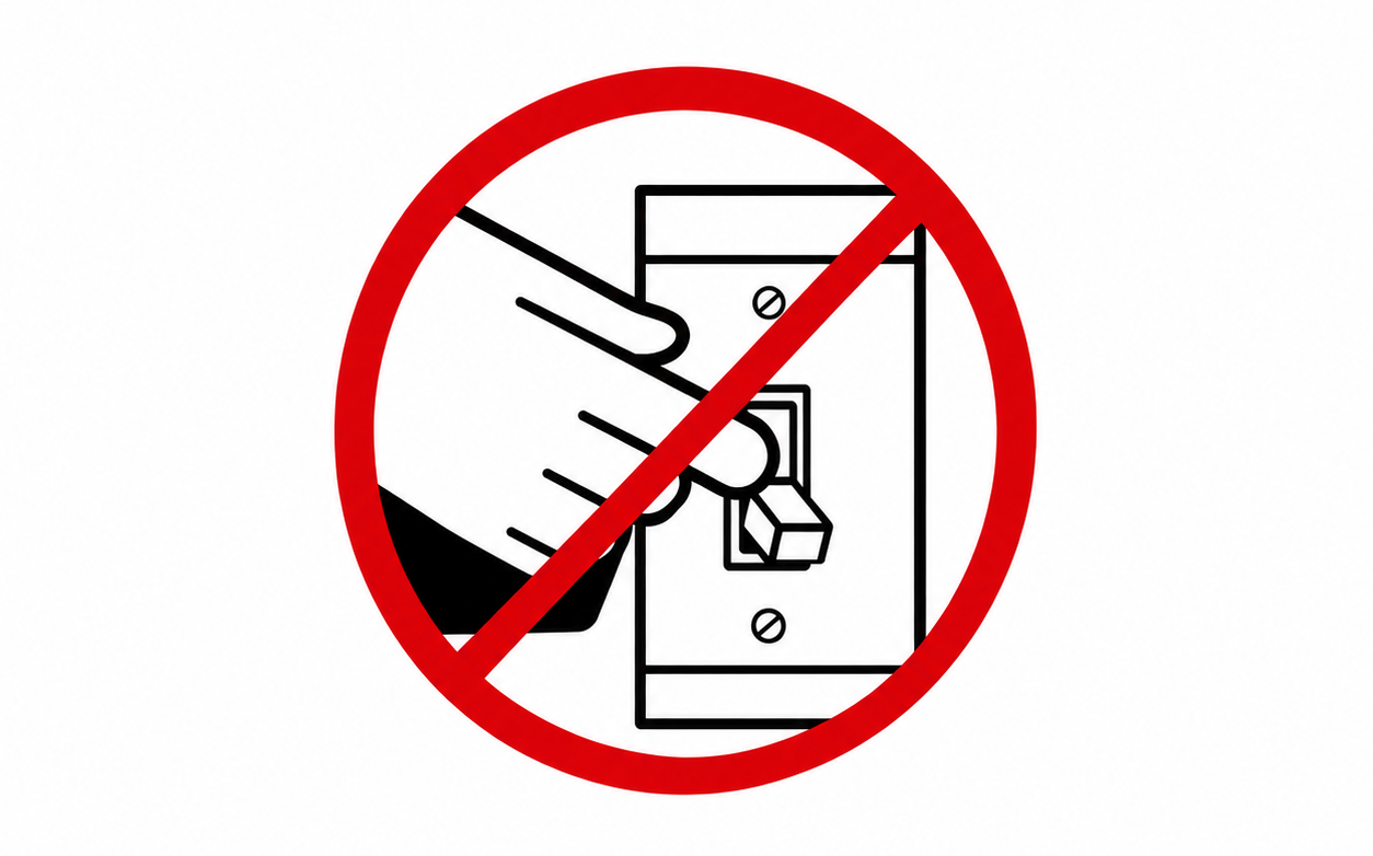 Never use an on/off switch for an ENERVEX Fan. ENERVEX recommends using the FSC Fan Speed Control.